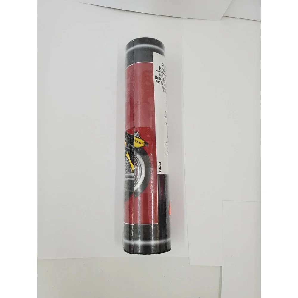 Brewster Motorcycle Wallpaper Border Pre-Pasted Red Black 5 Yards 241B63545‎